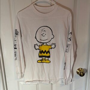 White Charlie Brown Long Sleeve Shirt